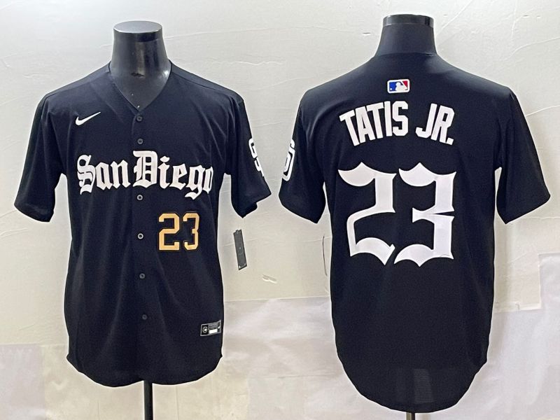 Men 2025 San Diego Padres #23 Tatis jr Black Five generations Joint Name Nike MLB Jersey style 4->san diego padres->MLB Jersey